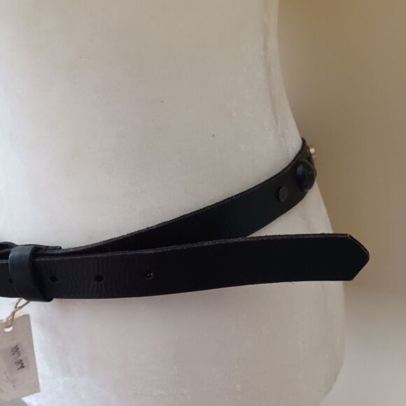 Panache Genuine Leather Belt NWT Womens Black Studded Boho Artsy Coastal Cowgirl - Picture 6 of 8